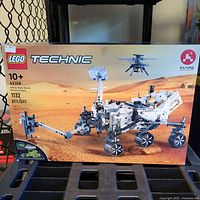 Front of box for LEGO Technic 42158 NASA Mars Rover Perseverance showing rover model and number of pieces (1132).