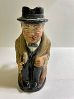 Front view of Winston Churchill figurine showing color and form