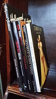 Spine view of five Hollywood portrait books showing titles and authors.