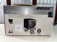 Box of Bose Companion 3 Multimedia Speaker System with product image and text on the box.