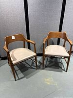 Pair of Jasper Seating Company armchairs front view showing seat and backrest design