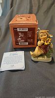 Figurine, certificate, box front with label