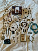 Overall view of all jewelry pieces laid out