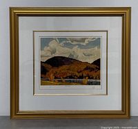 Full front view of framed print showing frame, mat and artwork