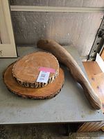 Wood slabs and driftwood from above showing size and texture