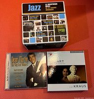 Photo of Jazz La Discothèque 25 Original Albums boxed set along with Dean Martin's The Very Best Volume 3 CD and Mozart The Piano Sonatas by Lili Kraus CD.
