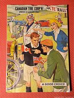 Front cover of Canadian Tire Corp'n Spring & Summer 1965 catalog with illustrated people and vehicles.