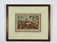 Framed chromolithograph print showing full artwork and frame.