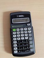 Front view showing calculator and cover