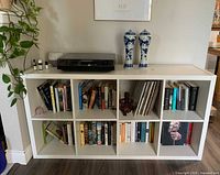 Front view showing all eight cubes and top surface