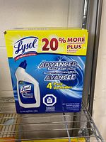Front of sealed Lysol Advanced Toilet Bowl Cleaner 4-pack box