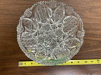 Overhead view showing full bowl and measuring tape indicating diameter