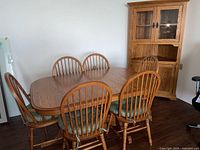 Dining table with six matching chairs