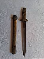 Full view of blade and scabbard side by side