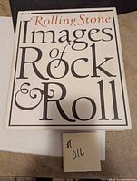 Front cover of the book titled 'Rolling Stone Images of Rock & Roll' showing the title in large black and red letters on a white background.