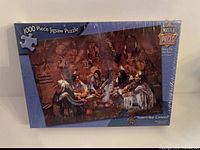 Full box front view of the sealed Master Pieces 1000 piece puzzle titled Intertribal Council.