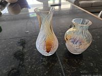 Front view of both Caithness vases showing colour and shape