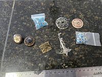 Overview of all items with ruler for scale