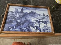 Overall view of tray showing tile scene and frame