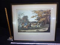 Full front view of framed print with yardstick for scale