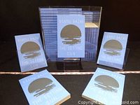 Five identical first edition paperbacks of The Setting Sun by Osamu Dazai arranged with a stack visible behind