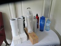 All seven bottles on table