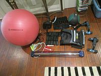 Group shot of all exercise items laid out