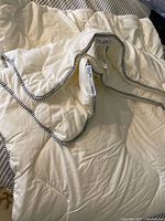 IKEA 365+ MYSA duvet folded showing striped piping