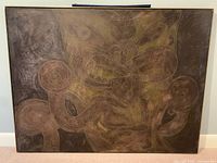 Front view showing entire etched and painted Maori Tiki artwork