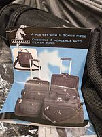 Photo of product tag showing 4-piece set plus 1 bonus piece from Atlantic.