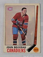 Front of Jean Beliveau card
