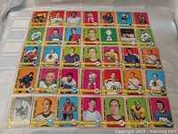 All 35 cards laid out in five rows