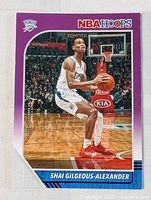 Front view of 2019-20 Panini NBA Hoops Shai Gilgeous-Alexander card