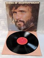 Front cover showing Kris Kristofferson portrait and record on inner sleeve
