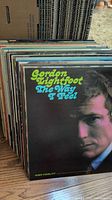 Front view of Gordon Lightfoot album “The Way I Feel” at the front of stack