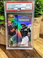 Front of the 2020 Bowman's Best Luis Robert Franchise Favorites rookie card with PSA 10 Gem Mint grade label.