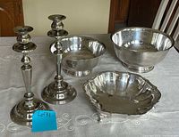 group shot of all five silver-plated items