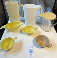 All seven kitchen items grouped on table
