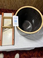 Crock interior and mandolin top view