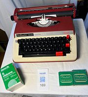 Front view of Brother Majestic 1200 typewriter with ribbon boxes