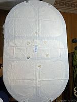 First tablecloth full view on oval table