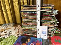 Side view of full stack next to ruler showing 10.5" height