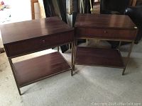 Pair of side tables side by side showing overall design