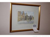 Framed wall art print titled 'Mile High' with visible signature and numbering showing 31 out of 75 limited edition, gold frame with cream matting.