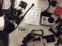 Overview of camera body, waterproof housing, mounts and accessories