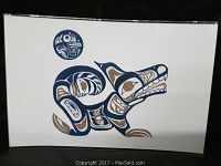 Full view of the Native art print featuring an animal figure in traditional Indigenous formline style.