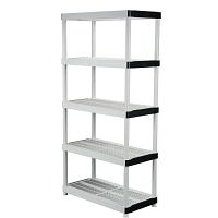 White plastic shelving unit example photo for reference only, not part of lot