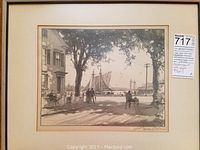 Full frontal view of the framed lithograph