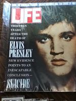 Close-up of Life magazine June 1990 cover featuring Elvis Presley with headline about his death.