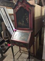 Full view of assembled secretary desk with upper cabinet attached